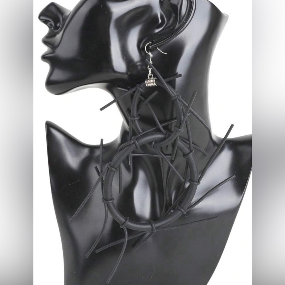 Unique Black Statement Earrings